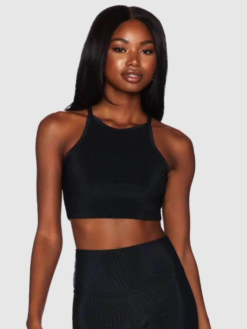 Beach Riot Anna Ribbed Tank Black XL NWT BR8009C